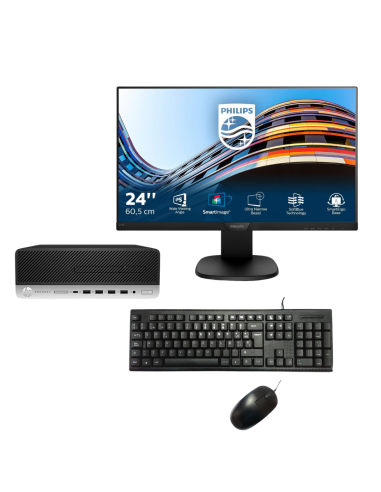 Pack Oficina Intermedio 1: Sobremesa HP Intel Core i5 + Monitor 24" + Teclado y Ratón