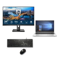 Pack Teletrabajo Avanzado: Portátil HP Intel Core i5 + Monitor 24" + Teclado y Ratón
